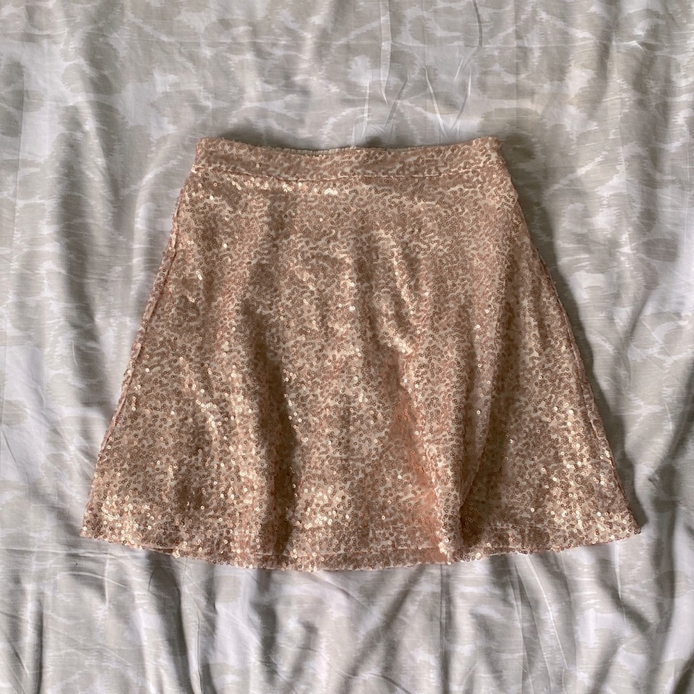 Peach Sequin skirt